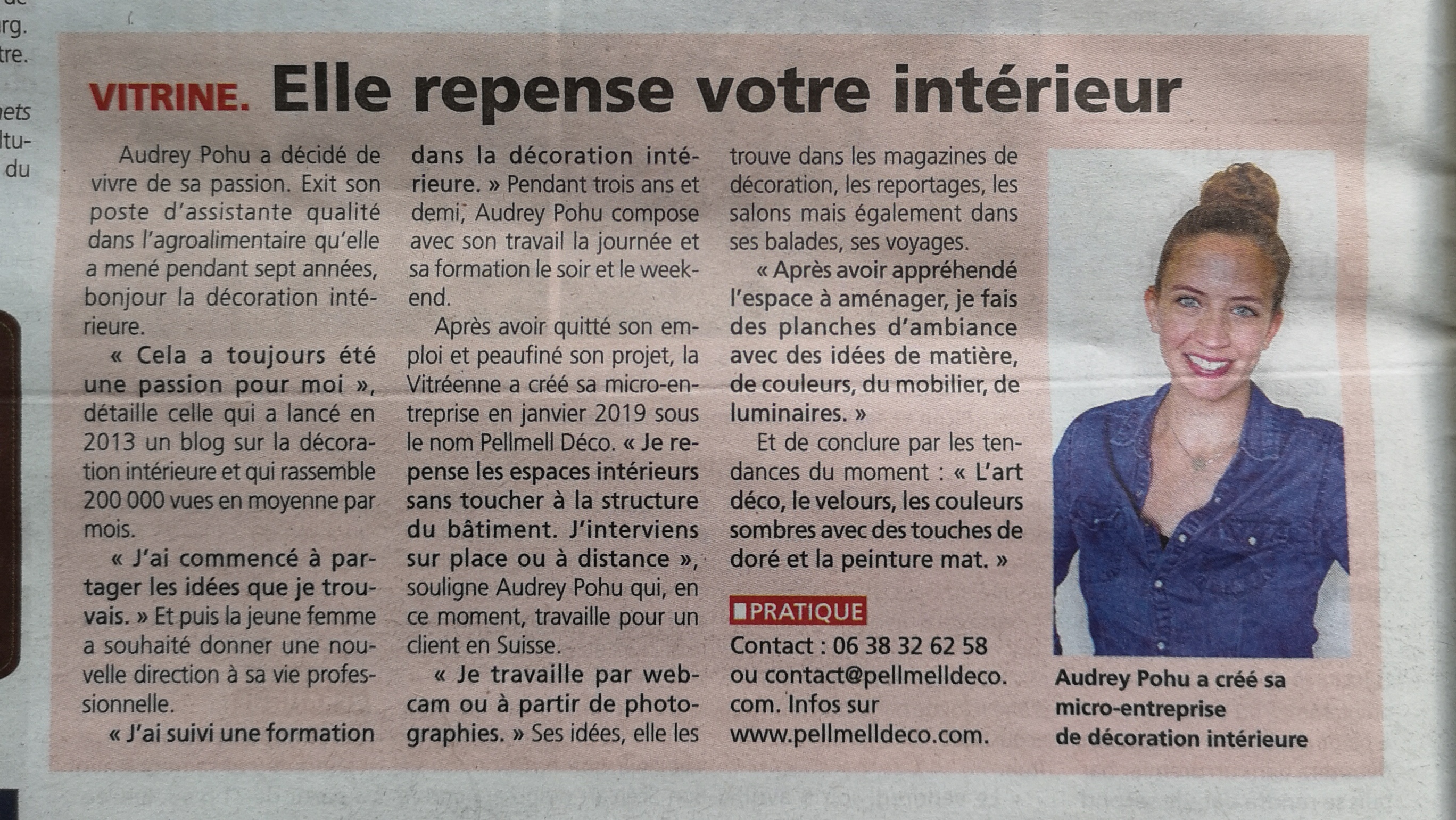 Article Le Journal de Vitré sur Pellmell Déco