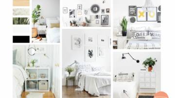 Planche d'inspiration d'une chambre cosy blanche et lumineuse