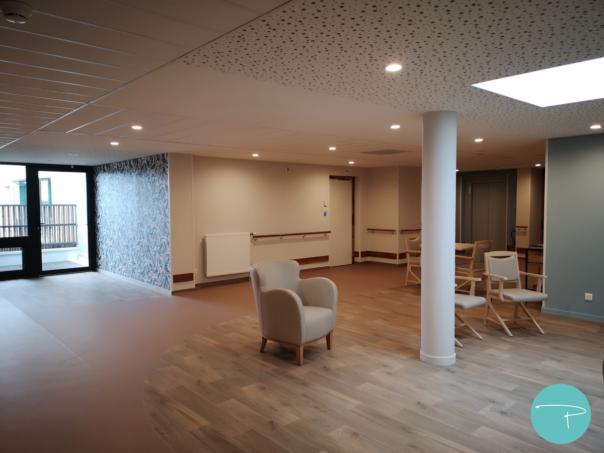 Choix de la polychromie de l'EHPAD - Salon rez-de-chaussée bleu